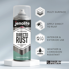 DIRECTORUST Spray Paint | Gloss | Turquoise | 12 x 400ml | RAL 6034