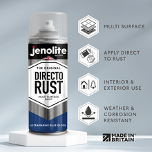 DIRECTORUST Spray Paint | Gloss | Ultramarine | 12 x 400ml | RAL 5002
