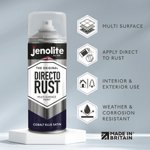 DIRECTORUST Spray Paint | Satin | Cobalt Blue | 12 x 400ml | RAL 5013