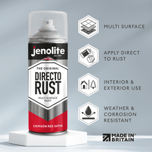 DIRECTORUST Spray Paint | Satin | Crimson Red | 12 x 400ml | RAL 3027