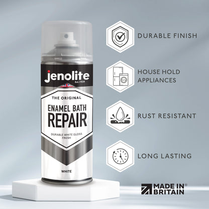 Enamel Bath Repair Spray Paint 500ml - White Gloss Finish - Baths, Sinks & Shower Trays