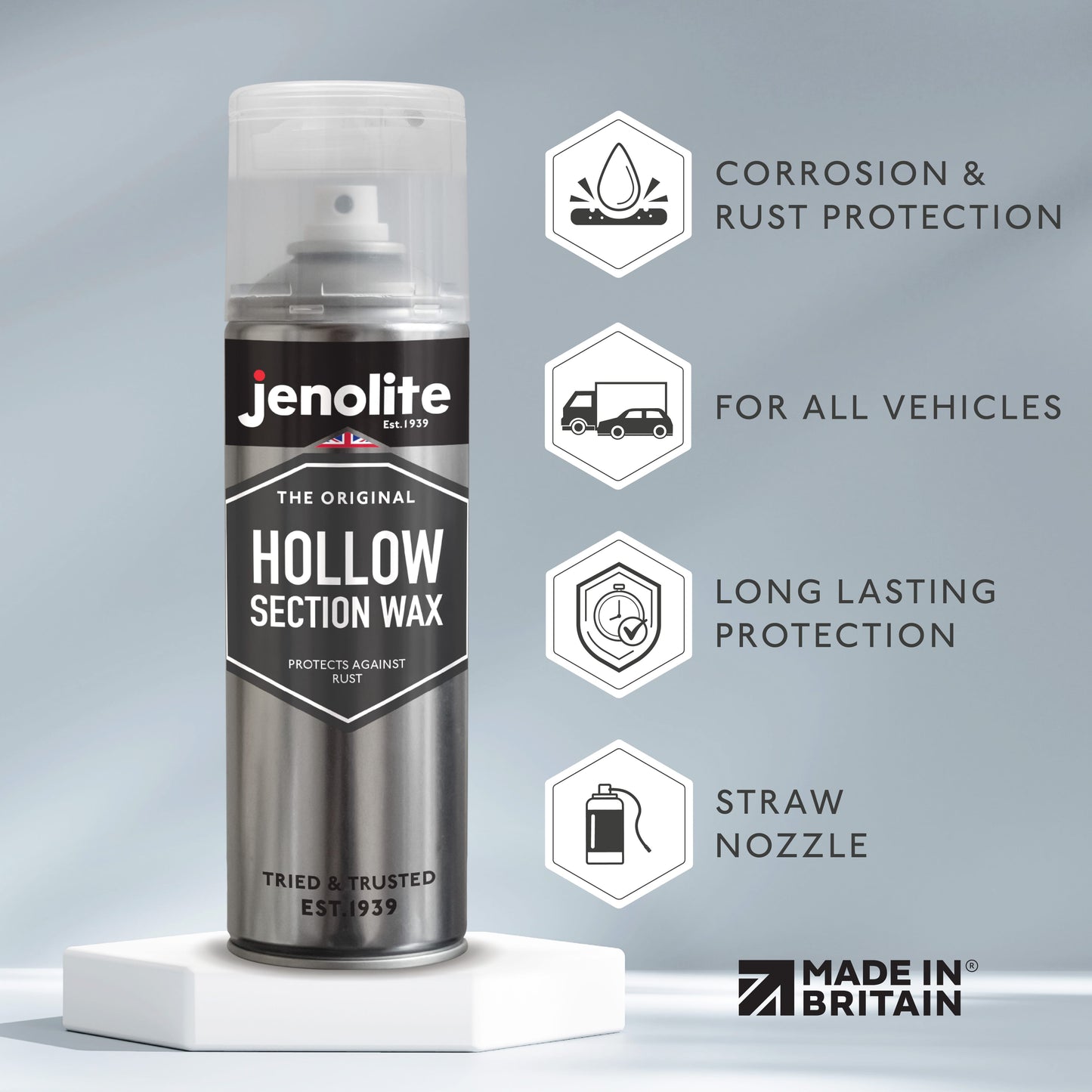 Hollow Section Cavity Wax Aerosol, 500ml Spray with 600mm Extension Straw & Nozzle
