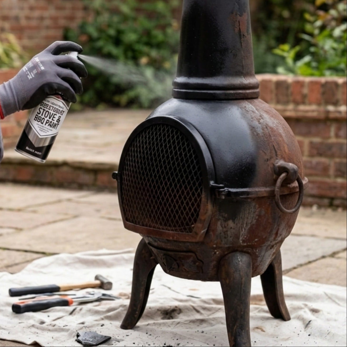 DIRECTORUST BBQ & Stove Spray Paint | 4 x 400ml | Black | 650c+