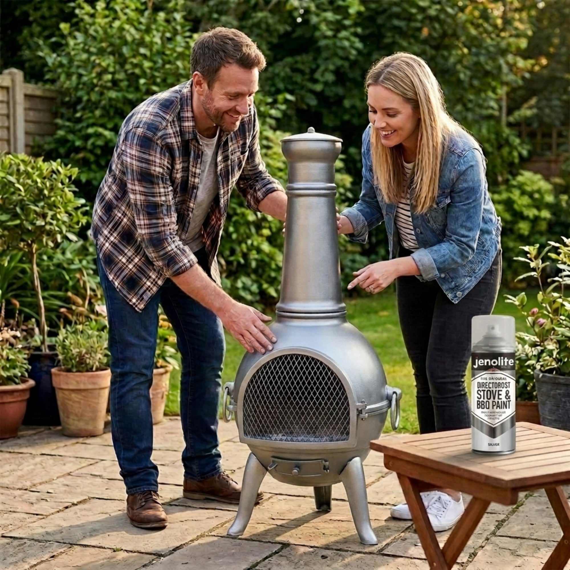 DIRECTORUST BBQ &amp; Stove Spray Paint | 4 x 400ml | Silver | 650c+