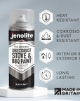 JENOLITE BBQ Restore Kit: Rust Remover, Wire Brush, BBQ Spray Paint
