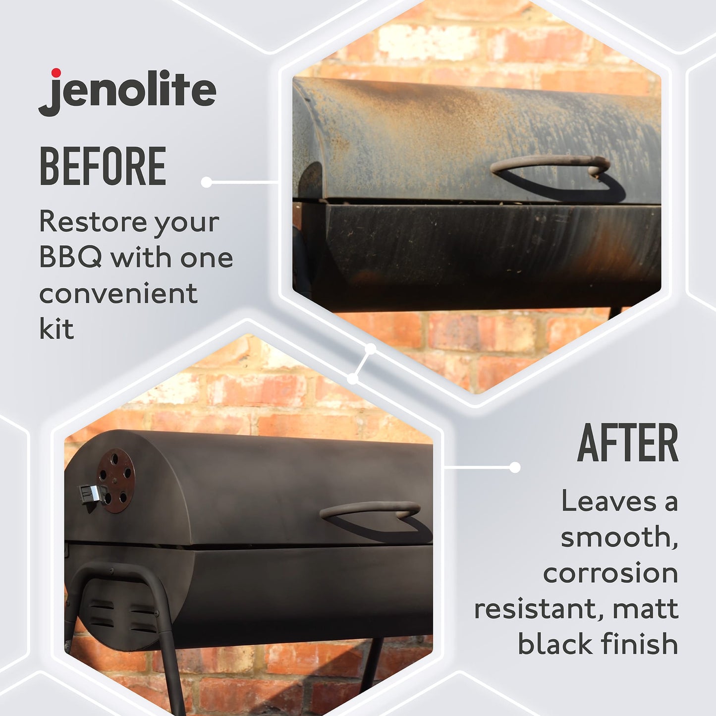 BBQ Restore Kit: Rust Remover, Wire Brush, BBQ Spray Paint