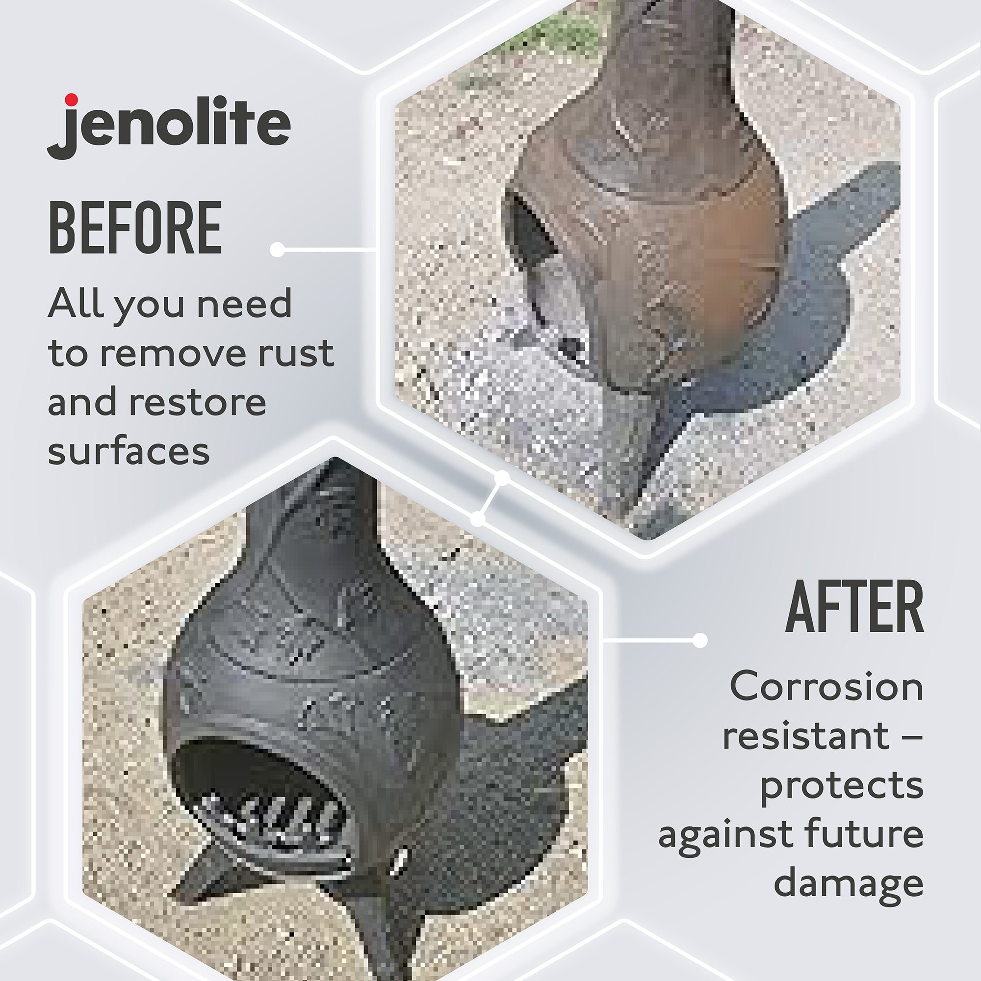 JENOLITE BBQ Restore Kit: Rust Remover, Wire Brush, BBQ Spray Paint