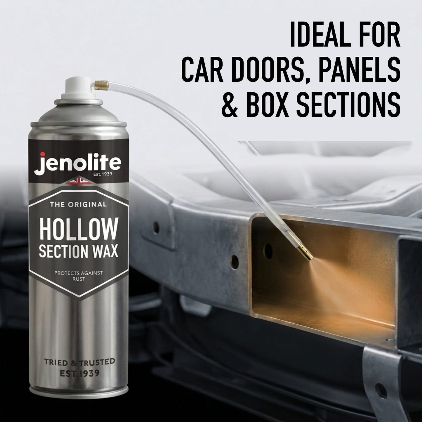 Hollow Section Cavity Wax Aerosol, 500ml Spray with 600mm Extension Straw & Nozzle