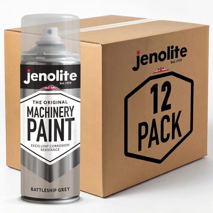 Battleship Grey Machinery & Lawnmower Spray Paint | 12 x 400ml Aerosol
