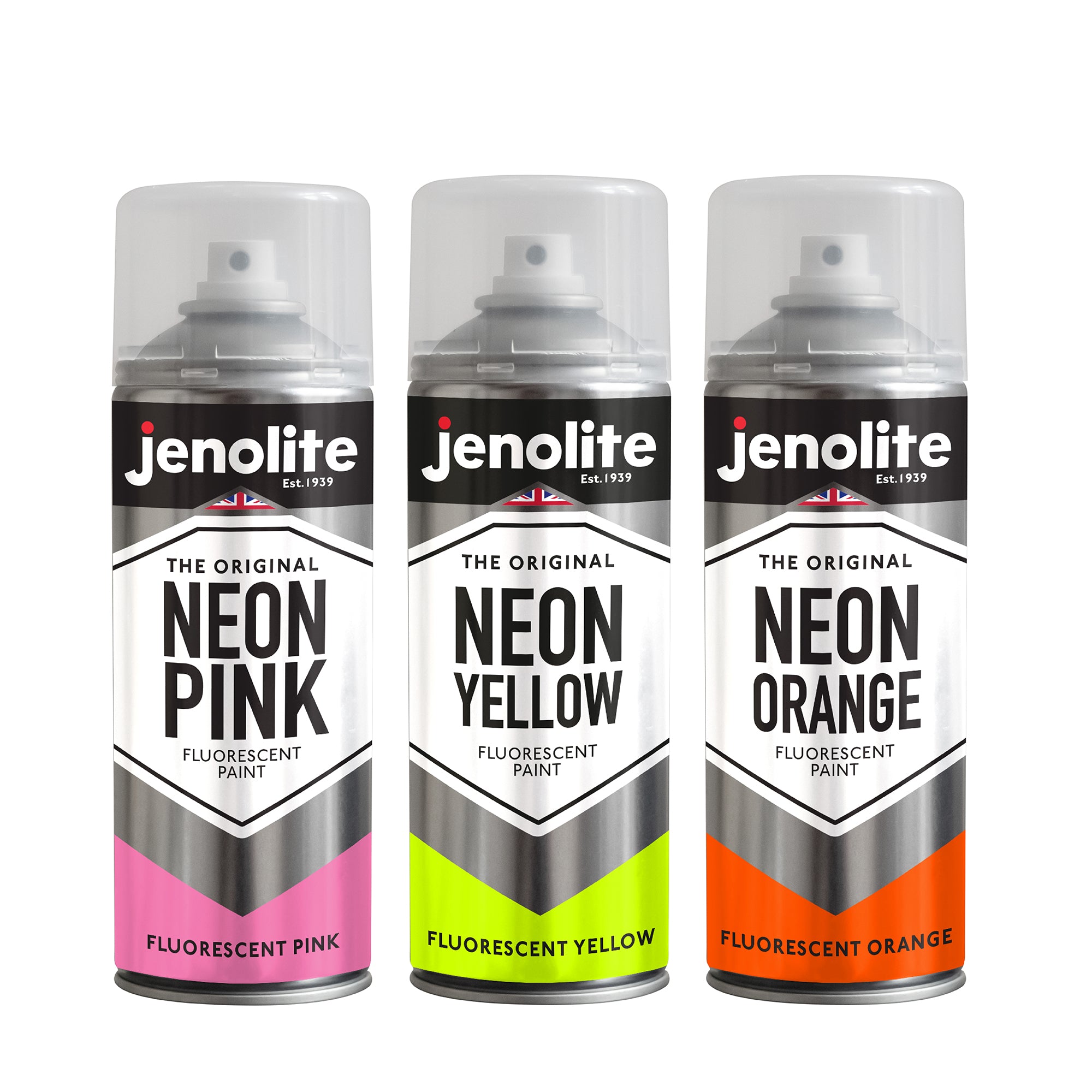 Neon Fluorescent Spray Paint | 400ml Aerosol | Neon Yellow, Neon Pink and Neon Orange