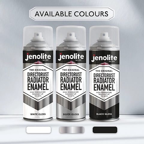 DIRECTORUST Radiator Enamel Paint | Aerosol | Black, Silver, White