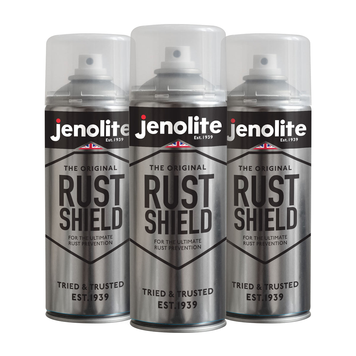 JENOLITE Rust Shield Spray Vernis Antirouille Transparent 400ml X3 - Protection Métal, Voiture, Moto, Extérieur Intérieur