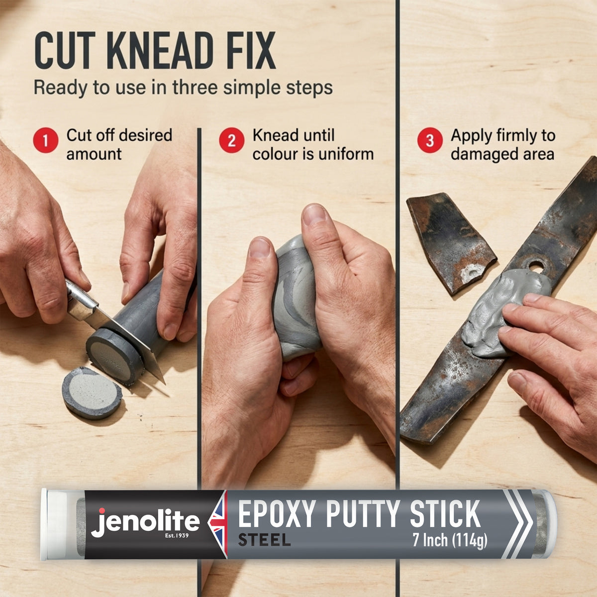 Epoxy Putty Repair Sticks | 7 Inch (112g) Tube | Plastic, Steel, Underwater, Copper, Aluminium, Titanium