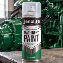 Machinery & Lawnmower Spray Paint 400ml, Atco Green, Battleship Grey