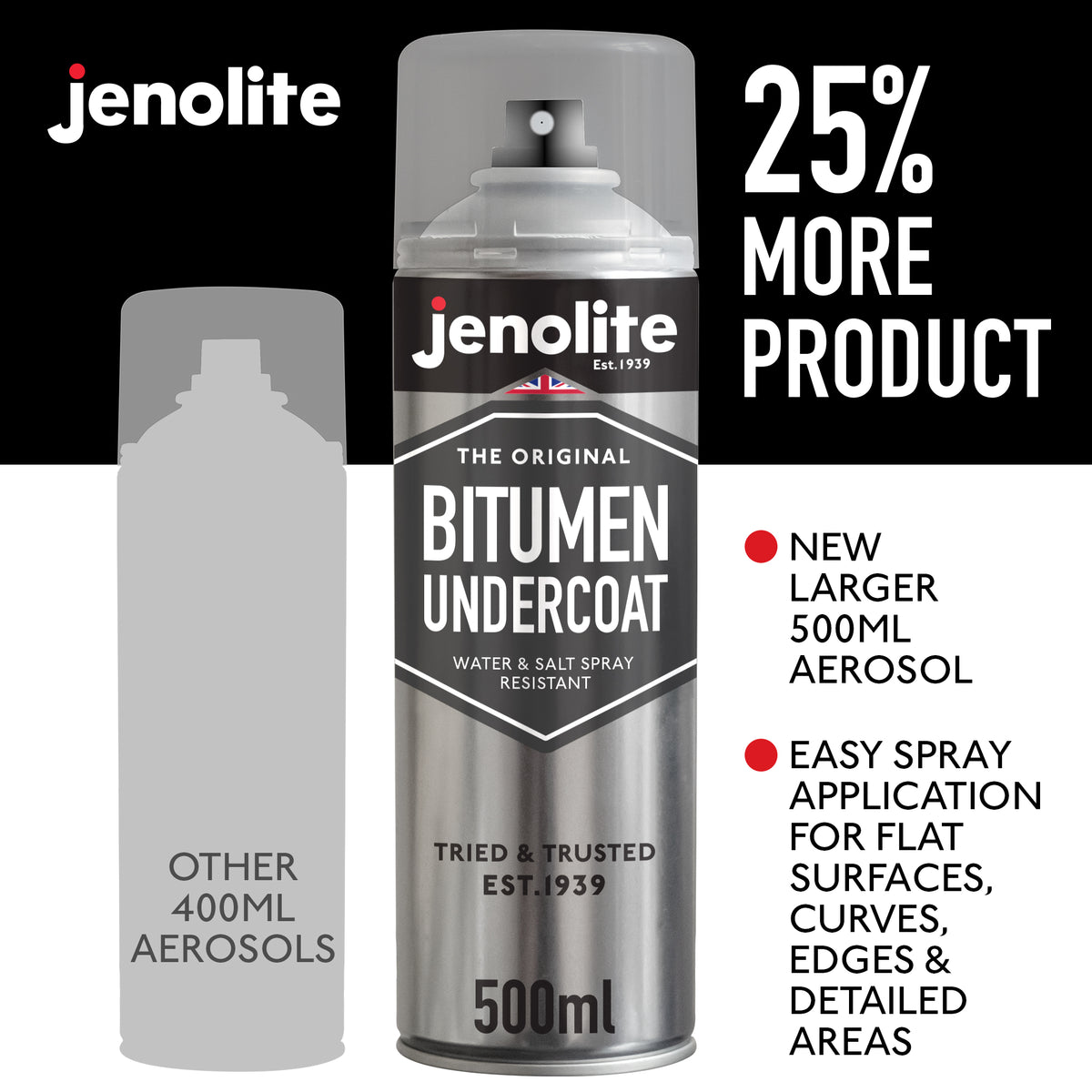 Bitumen Undercoat Anti-Corrosion Spray Paint | 500ml | Black