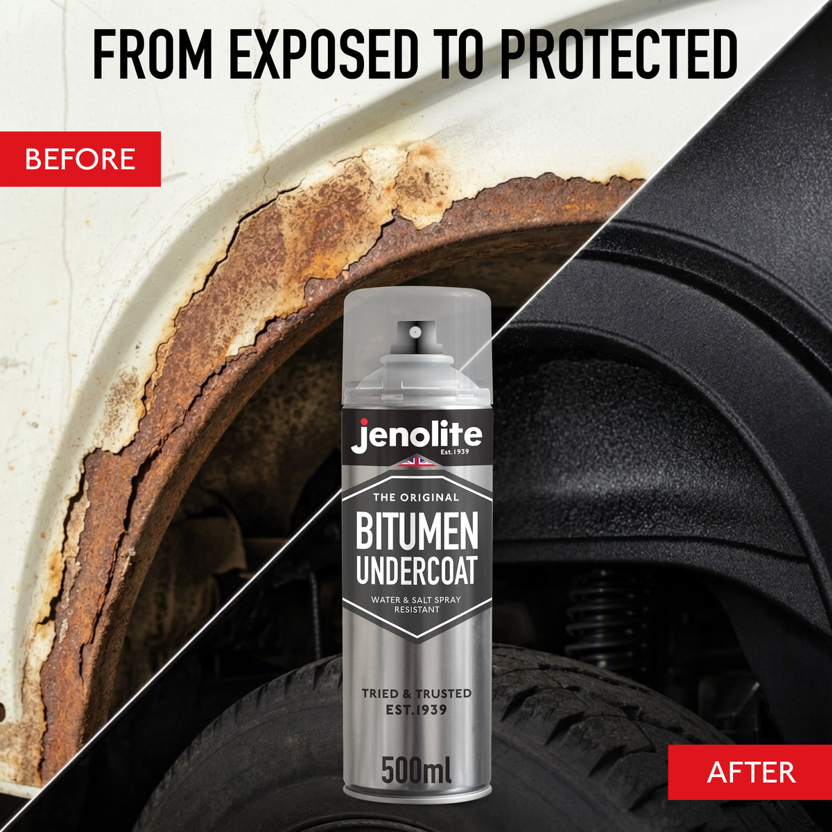 Bitumen Undercoat Anti-Corrosion Spray Paint | 500ml | Black
