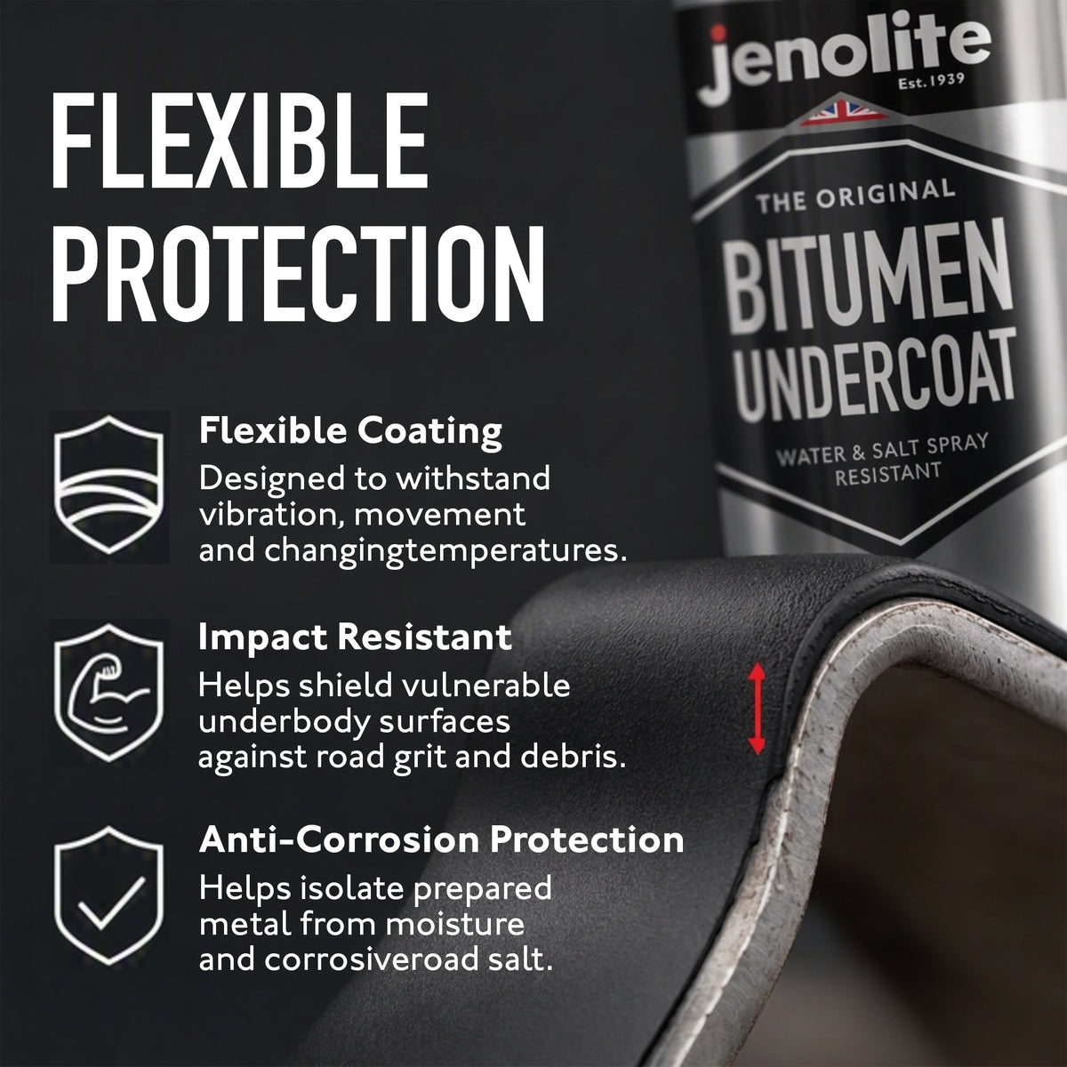 Bitumen Undercoat Anti-Corrosion Spray Paint | 500ml | Black