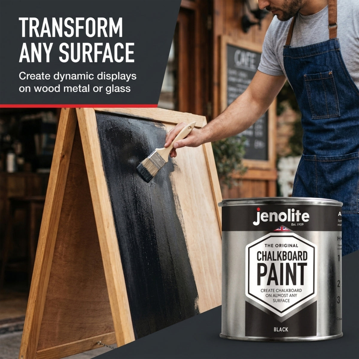 Chalkboard Paint 400ml Aerosol Spray or 500ml Tin - Black Matt Blackboard Finish