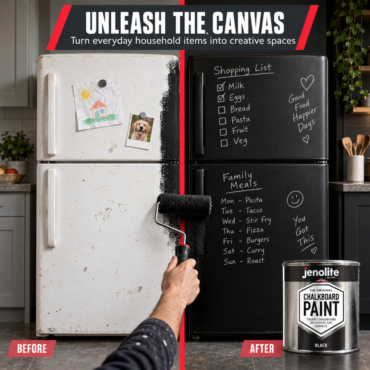 Chalkboard Paint 400ml Aerosol Spray or 500ml Tin - Black Matt Blackboard Finish