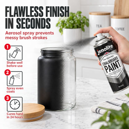 Chalkboard Paint 400ml Aerosol Spray or 500ml Tin - Black Matt Blackboard Finish
