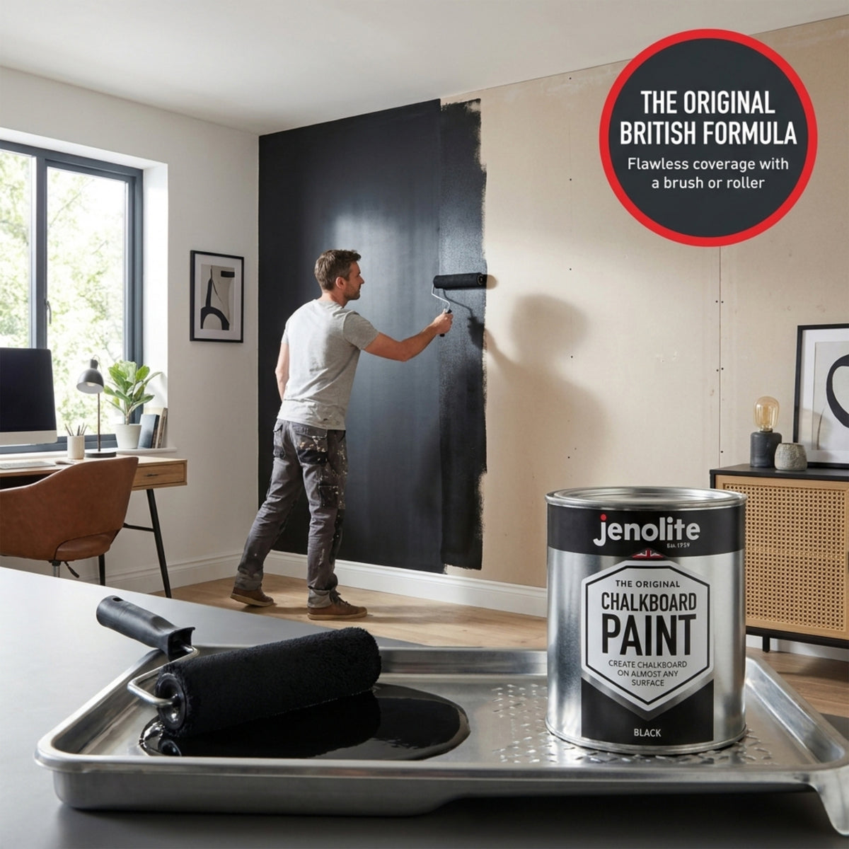 Chalkboard Paint 400ml Aerosol Spray or 500ml Tin - Black Matt Blackboard Finish