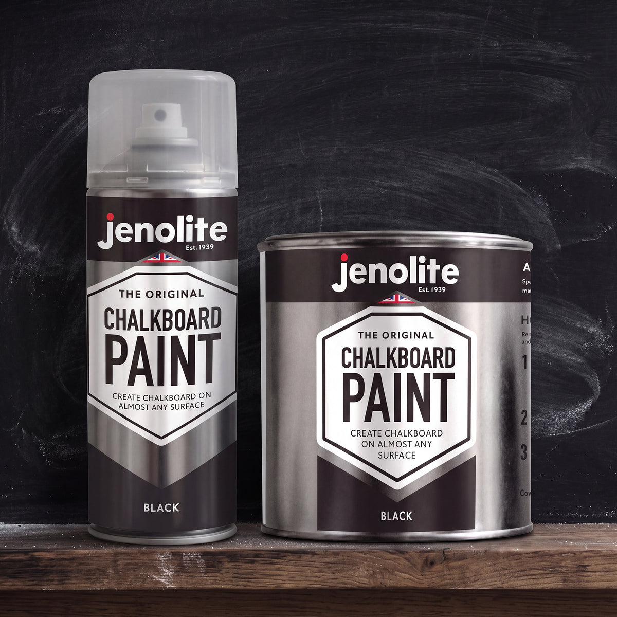 Chalkboard Paint 400ml Aerosol Spray or 500ml Tin - Black Matt Blackboard Finish