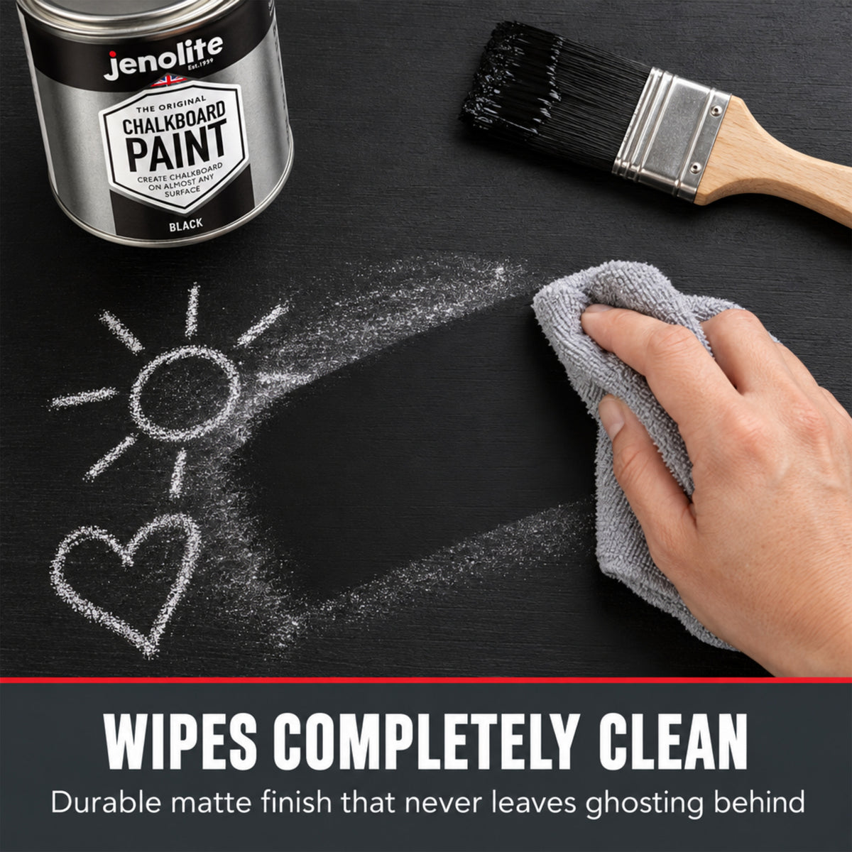 Chalkboard Paint 400ml Aerosol Spray or 500ml Tin - Black Matt Blackboard Finish