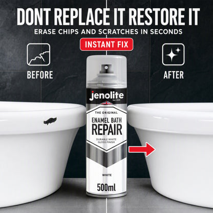 Enamel Bath Repair Spray Paint 500ml - White Gloss Finish - Baths, Sinks & Shower Trays