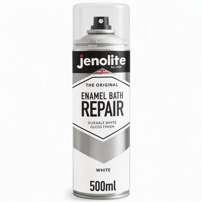Enamel Bath Repair Spray Paint 500ml - White Gloss Finish - Baths, Sinks & Shower Trays