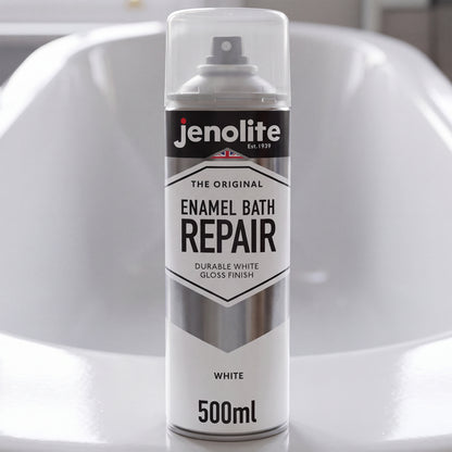 Enamel Bath Repair Spray Paint 500ml - White Gloss Finish - Baths, Sinks & Shower Trays