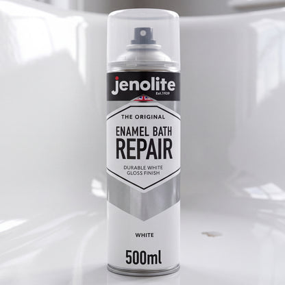 Enamel Bath Repair Spray Paint 500ml - White Gloss Finish - Baths, Sinks & Shower Trays