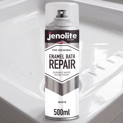 Enamel Bath Repair Spray Paint 500ml - White Gloss Finish - Baths, Sinks & Shower Trays